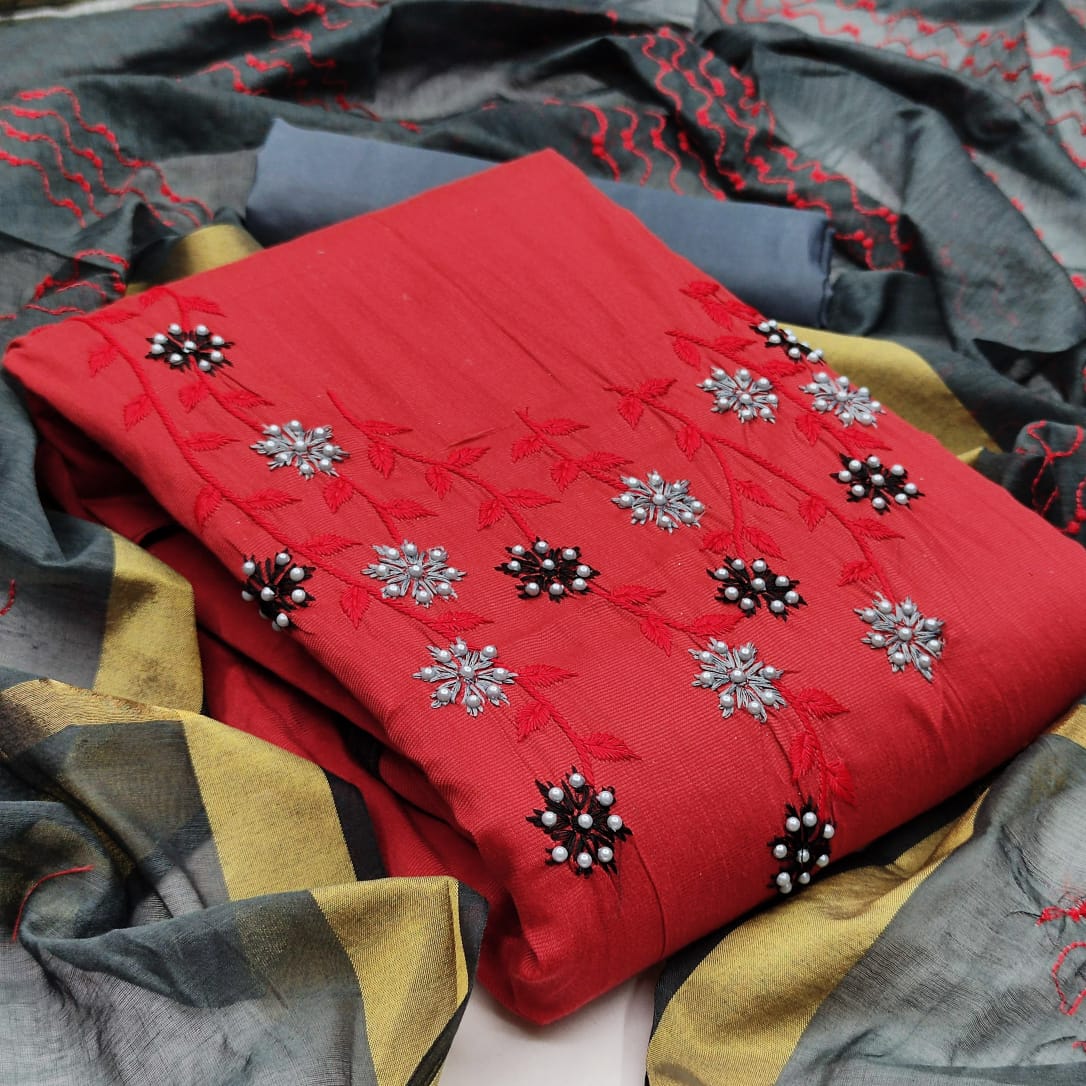 Gng Blossom 3 Festive Wear cotton Embroidery Work Dress Material Collection